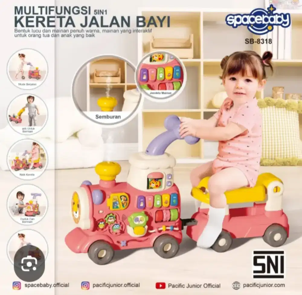 alat bantu jalan bayi multifungsi ( Walker train)