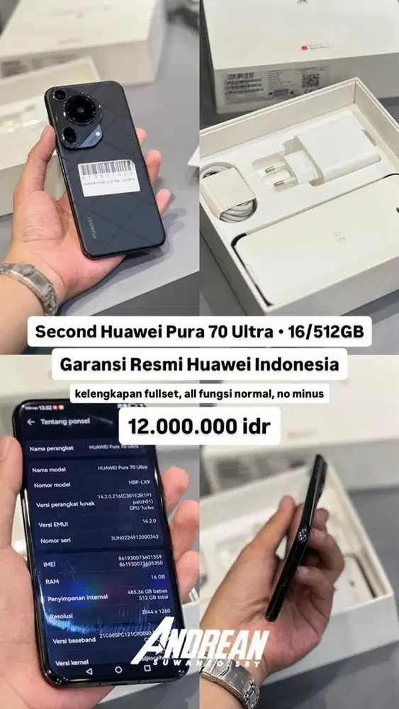 Second Huawei Pura 70 Ultra • 16/512GB