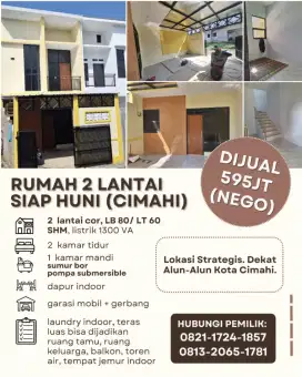 Rumah Siap Huni Cimahi SHM 2 Lantai Tanpa Perantara