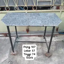 Meja outdoor meja kramik rangka besi