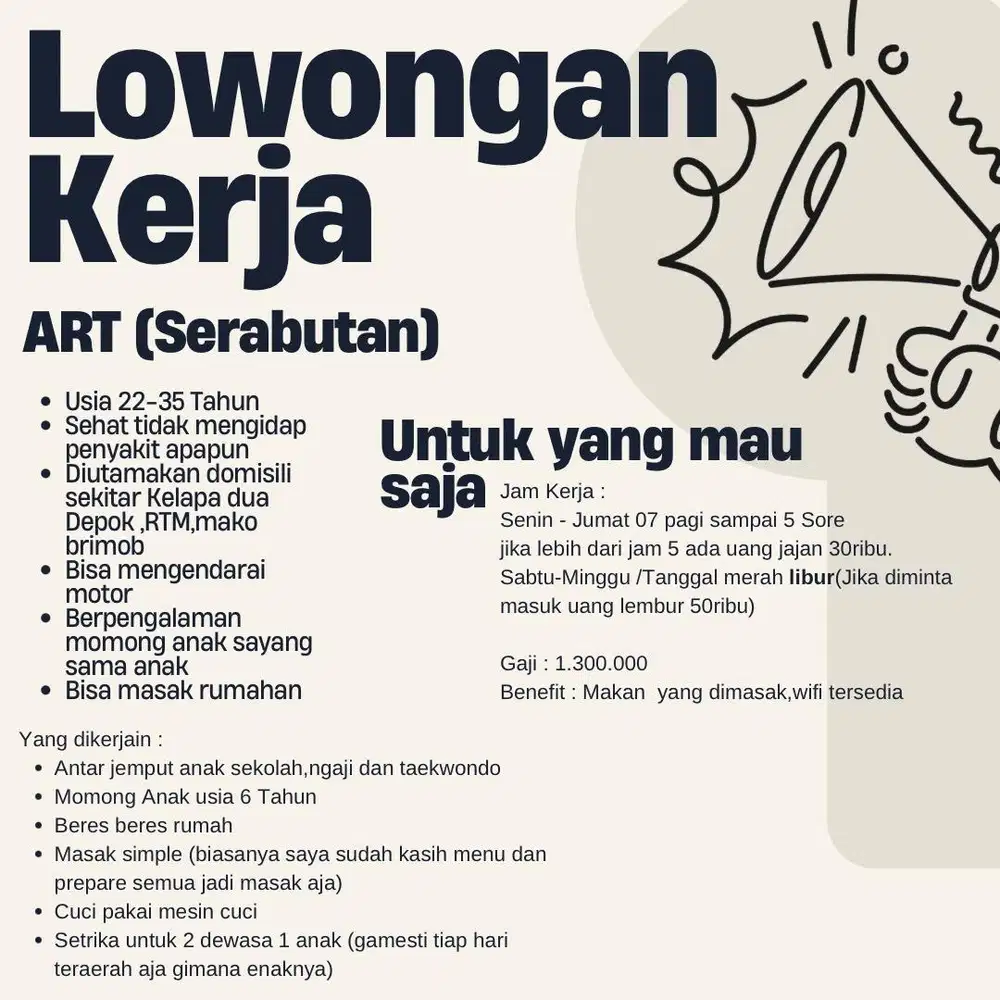 LOWONGAN BUAT YANG MAU AJA!