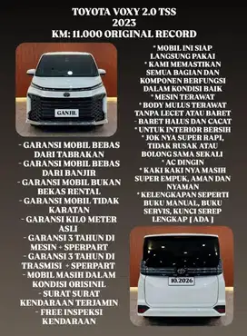 [ KM 11.000 ORIGINAL ] TOYOTA VOXY 2.0 AT 2023 SIAP LANGSUNG PAKAI