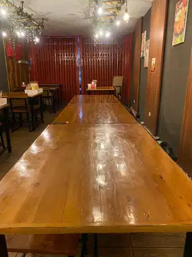 Meja kursi kayu set bekas resto