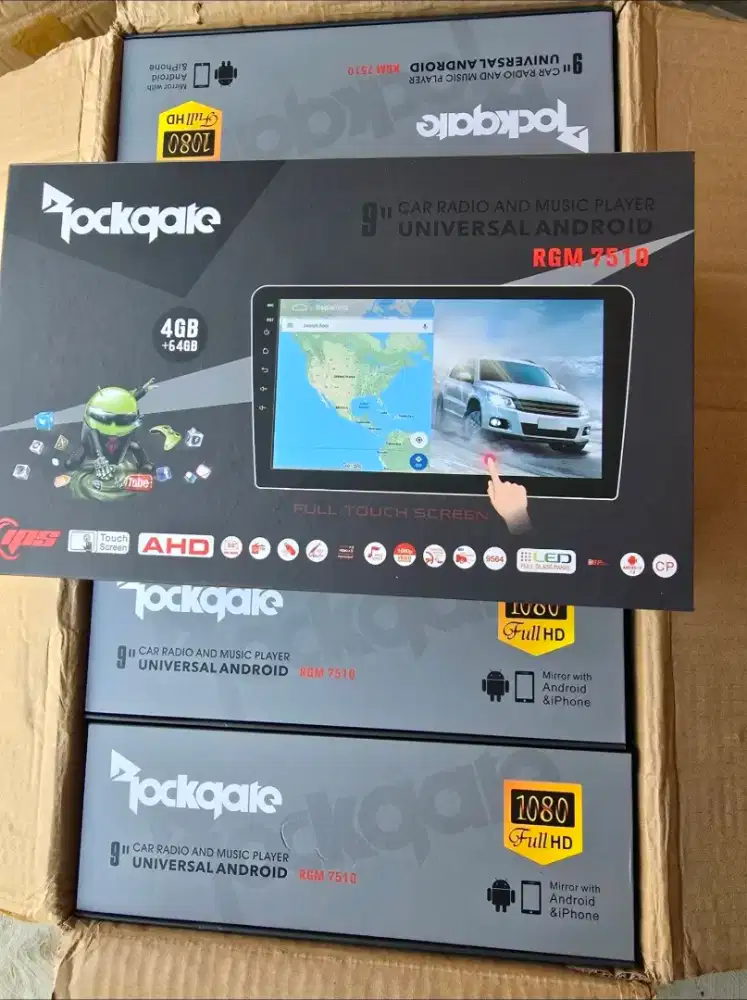 Hu android 9inc rockgate new ram 4/64gb Carplay