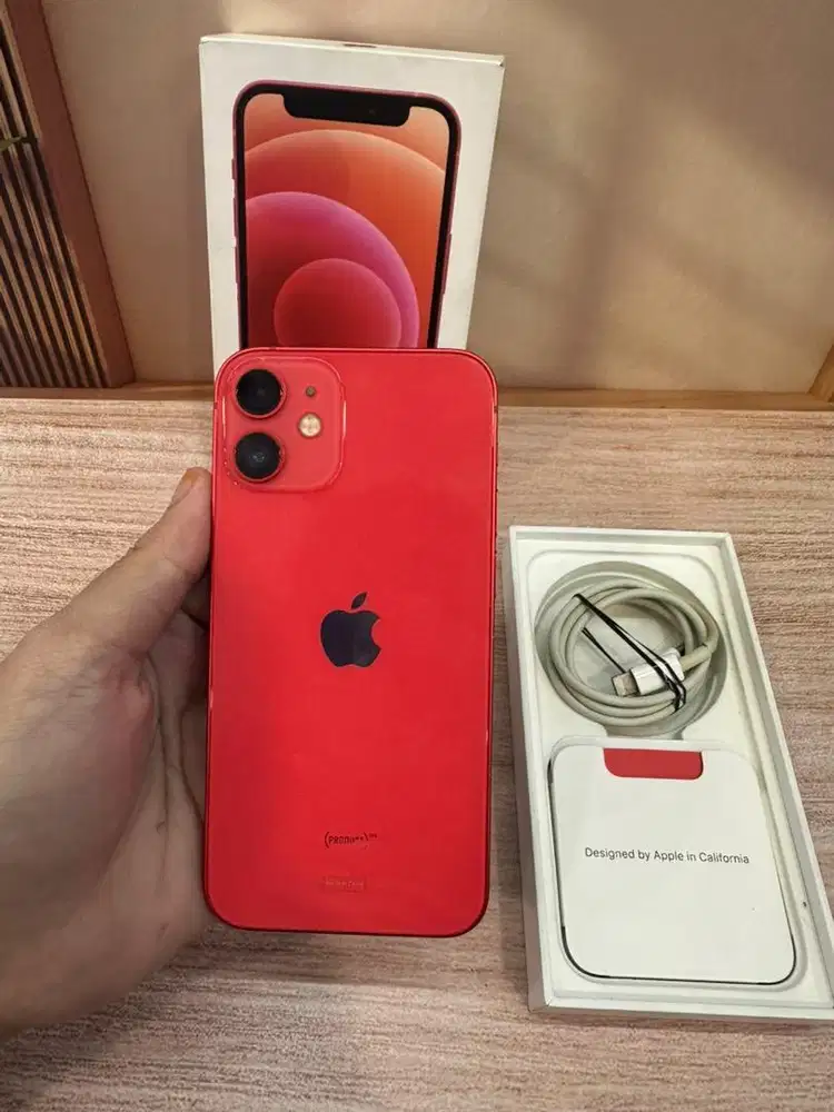 Apple iPhone 12 Mini 128GB Red Ex iBox BH 93% Lengkap