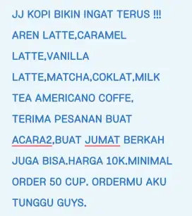 Terima pesanan JJ Kopi