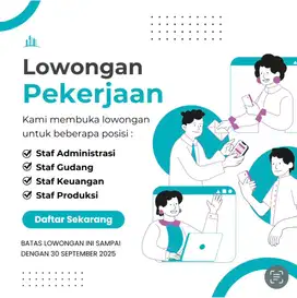 Dibutuhkan staff kantor