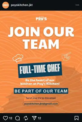 Cook Full Time - Dibutuhka segera!!