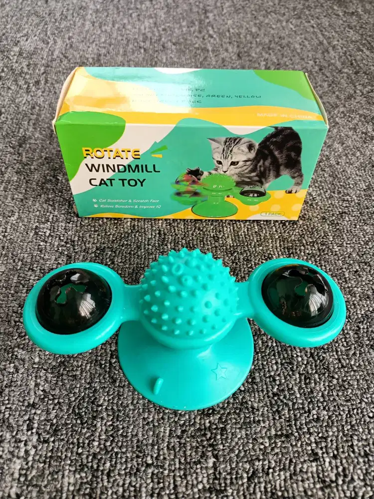 Mainan Kucing Cat Windmill Toy Catnip Ball Teeth Tosca