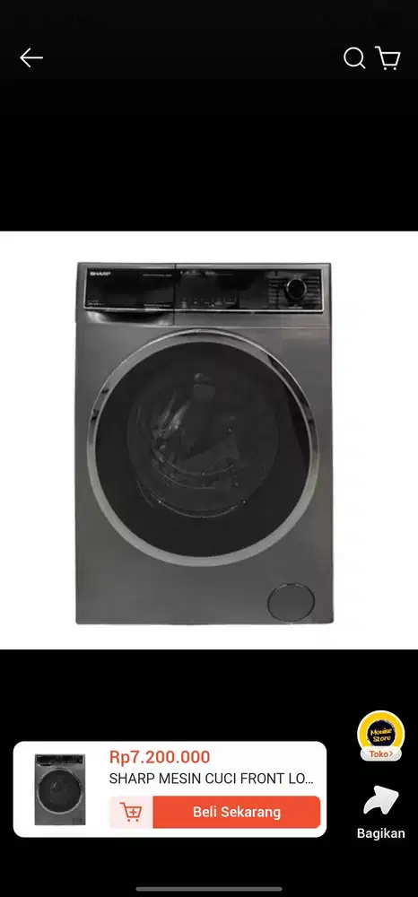 Mesin Cuci Sharp Tipe ES-FL1280BTX Front Loading 8Kg