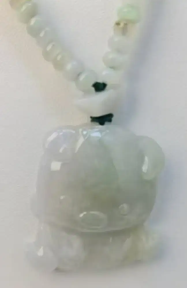 Kalung giok liontin ukir piggy imut2