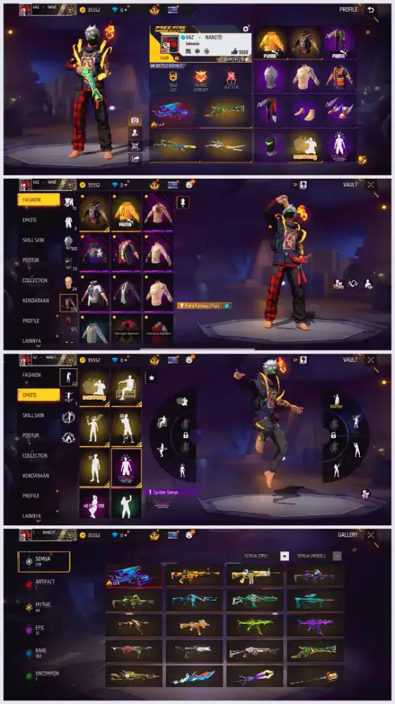 Jual akun FF yg minat lansung inbox aja
