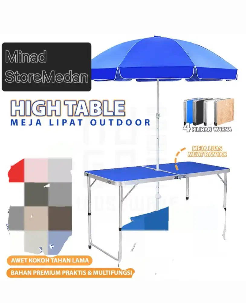 MEJA LIPAT SET PAYUNG FAN TRIPOD TANPA KURSI