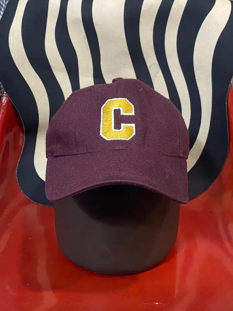 Retro Maroon Cap with Bold C Letter Patch