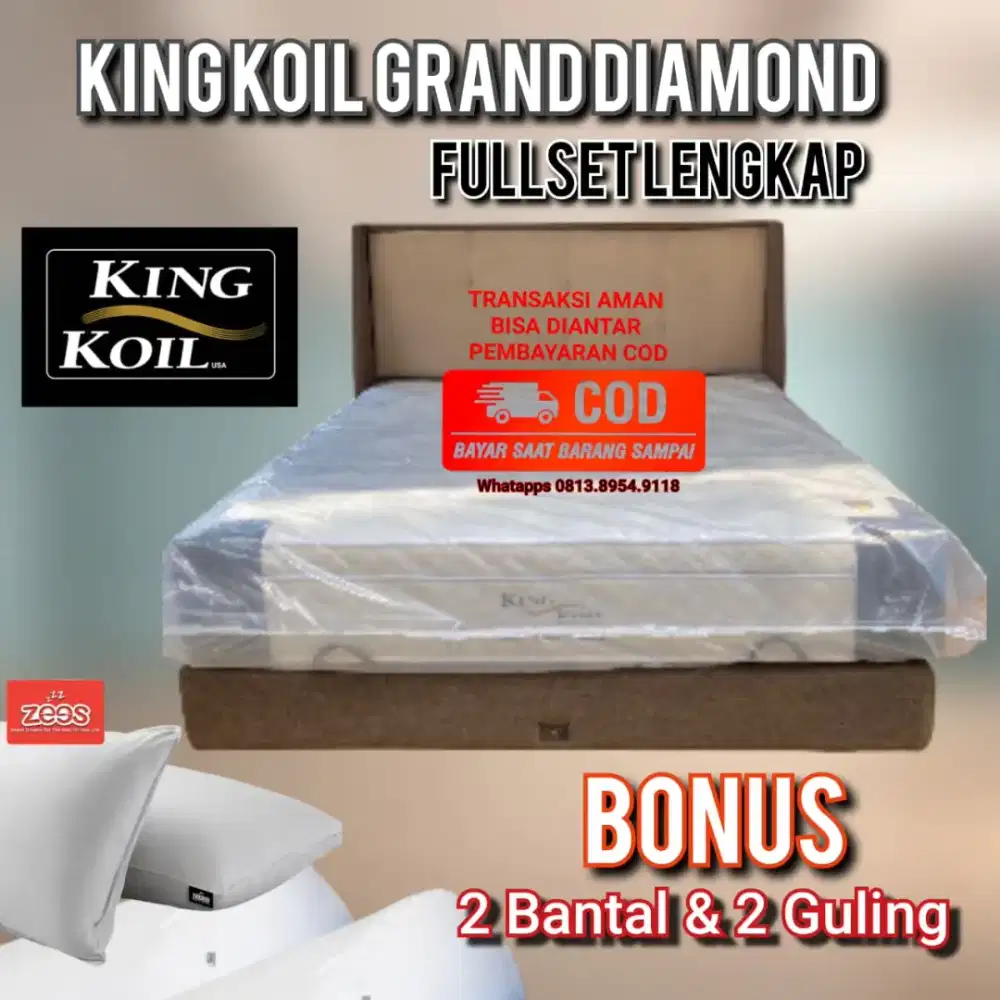 Kasur KING KOIL HOTEL GRAND DIAMOND Kondisi BARU Bonus Bantal Guling