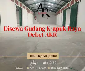 Disewakan gudang kapuk raya dekat AKR