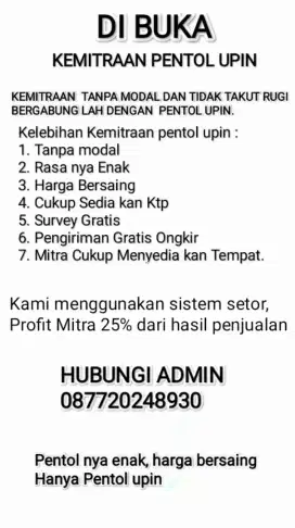 Di buka kemitraan pentol Tanpa Modal