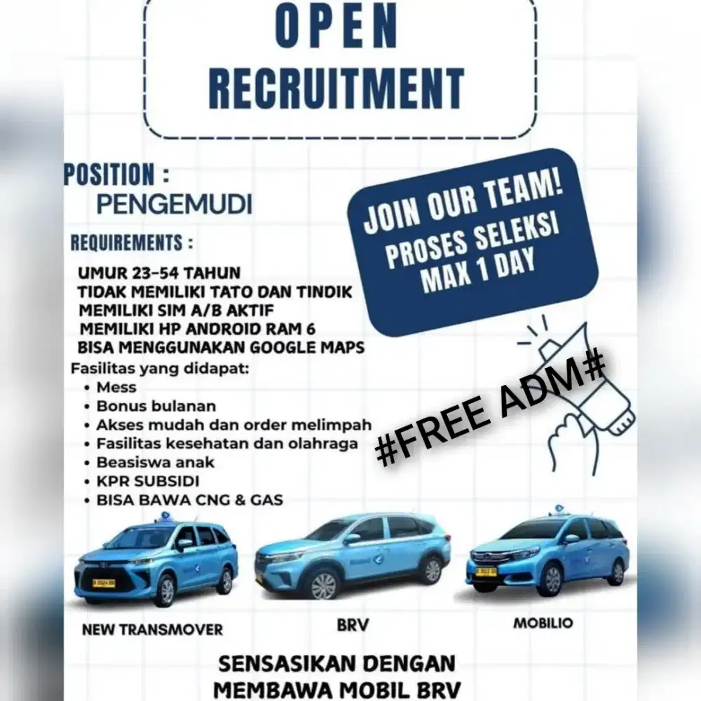 LOWONGAN KERJA SIM A /B SOPIR DRIVER SEPTEMBER 2025