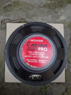 Speaker Woofer 12 inch Cannon 400watt + Prestige mid low 4 inch 20watt