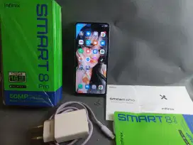 Infinix Smart 8 Pro Dualsim 4G RAM 8+8/128GB Biru Lengkap dari baru BU