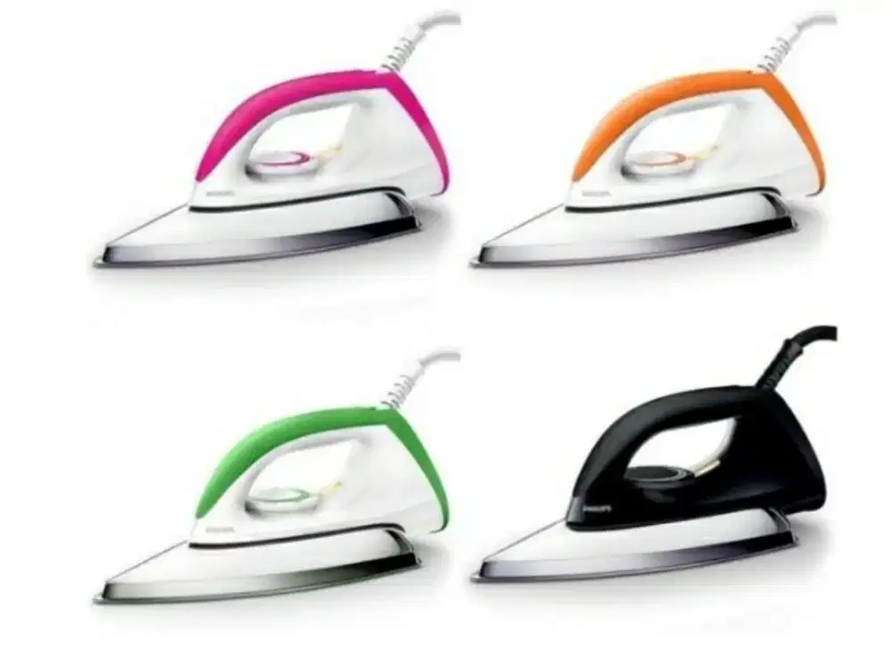 Setrika Philips HD 1173 / HD1173 ceramic warna hitam hijau & pink ori