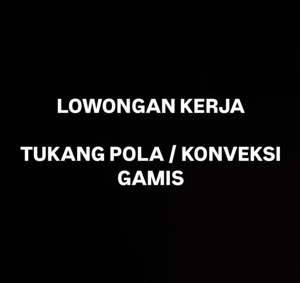Lowongan tukang pola gamis freelance