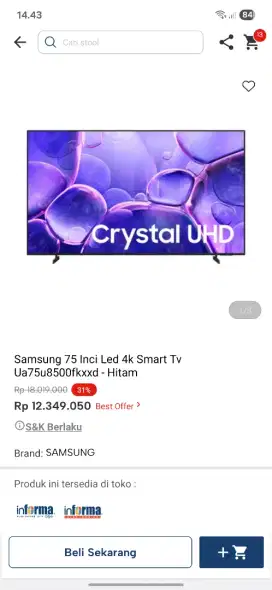 Promo tv 75 inc samaung smart tv