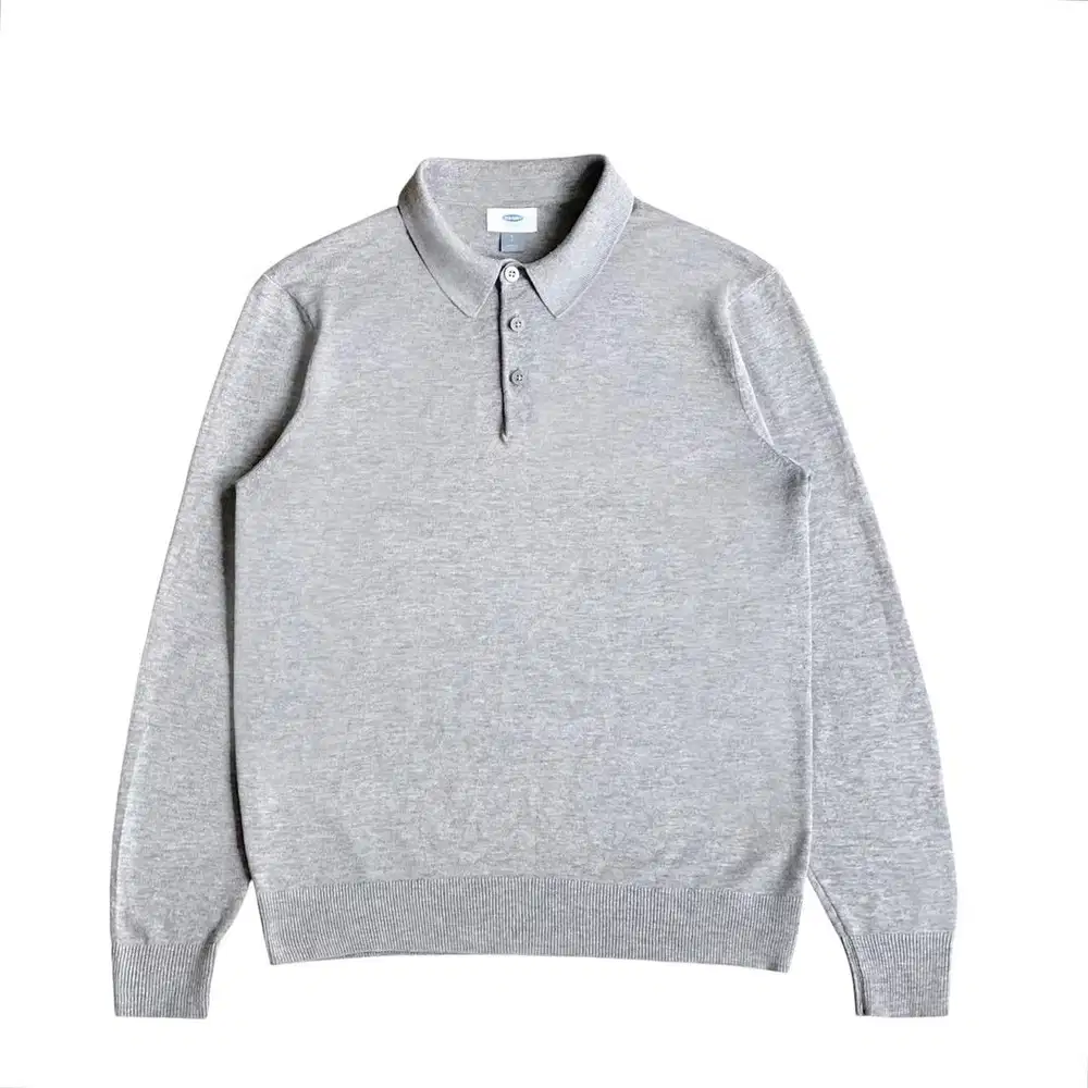 Old Navy knitted ls polo shirt misty grey kaos kerah knit knitwear