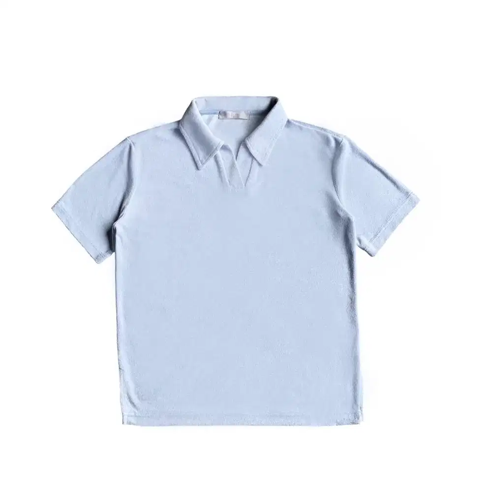 8Seconds buttonless towel ss polo shirt baby blue kaos kerah