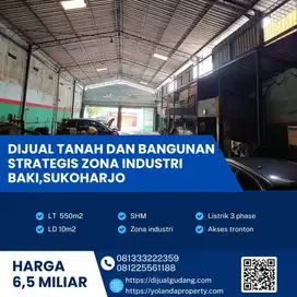 Jual Cepat Properti Industri Zona Merah Baki Sukoharjo 550m² – Lokasi Dekat Tol