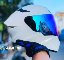 Harta Karun - Helm KYT TT COURSE warna putih glossy | Bekas rasa baru