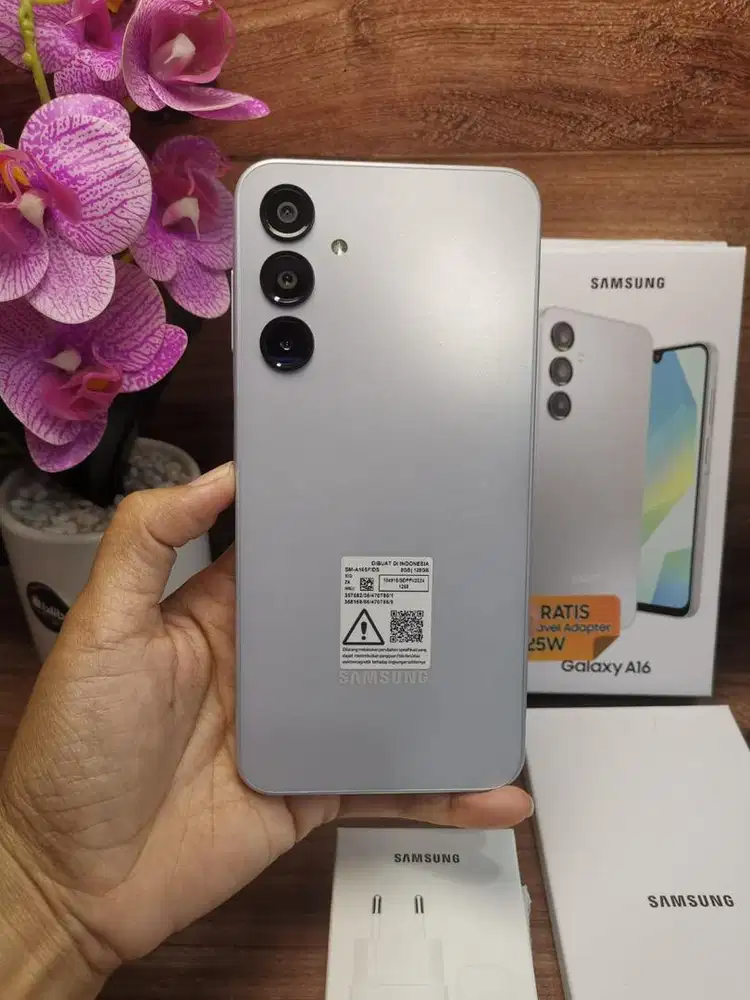 Samsung a16 ram 8 128gb gray mulus garansi juni fullset includ adaptor