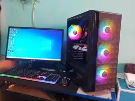 PC INTEL I3 10105 NON F VGA RX580 8GB SSD NVME BAGUS SIAP PAKAI