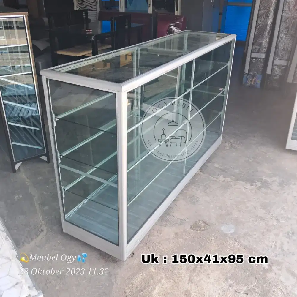 READY ETALASE JUALAN UK 1,5 METER TERMURAH TERLARIS SALE