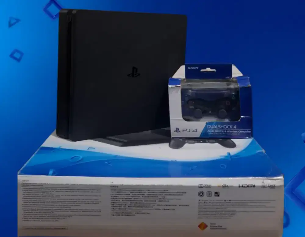 PS4 Slim (Online/Offline) 500GB + Dualshock Ori Mesin .