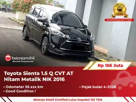 [ GARANSI 5TH ] Toyota Sienta 1.5 Q CVT AT Hitam Metalik 2016/2017
