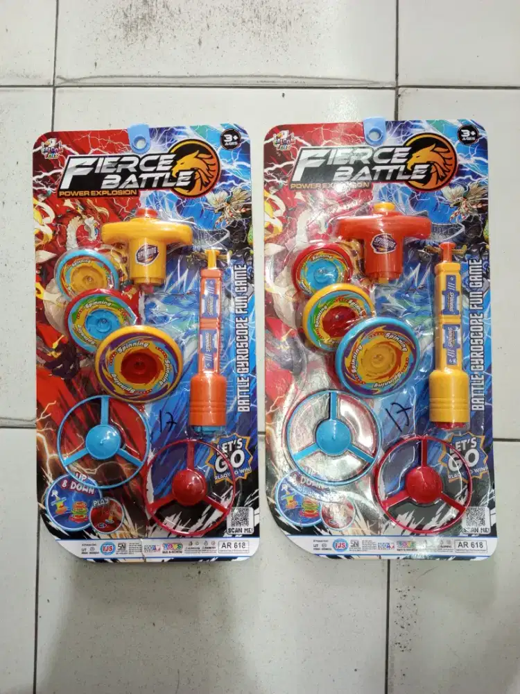 Mainan anak gangsing pencet set