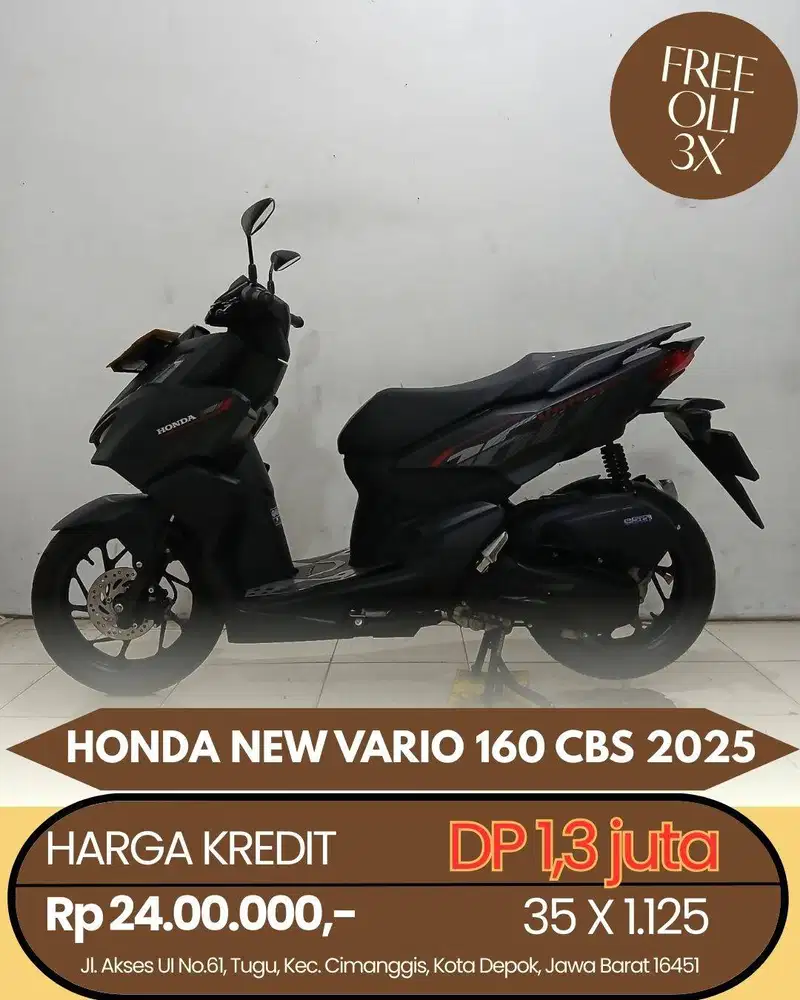 HONDA NEW VARIO 160 CBS 2025 CASH/KREDIT SYARAT KTP/KK
