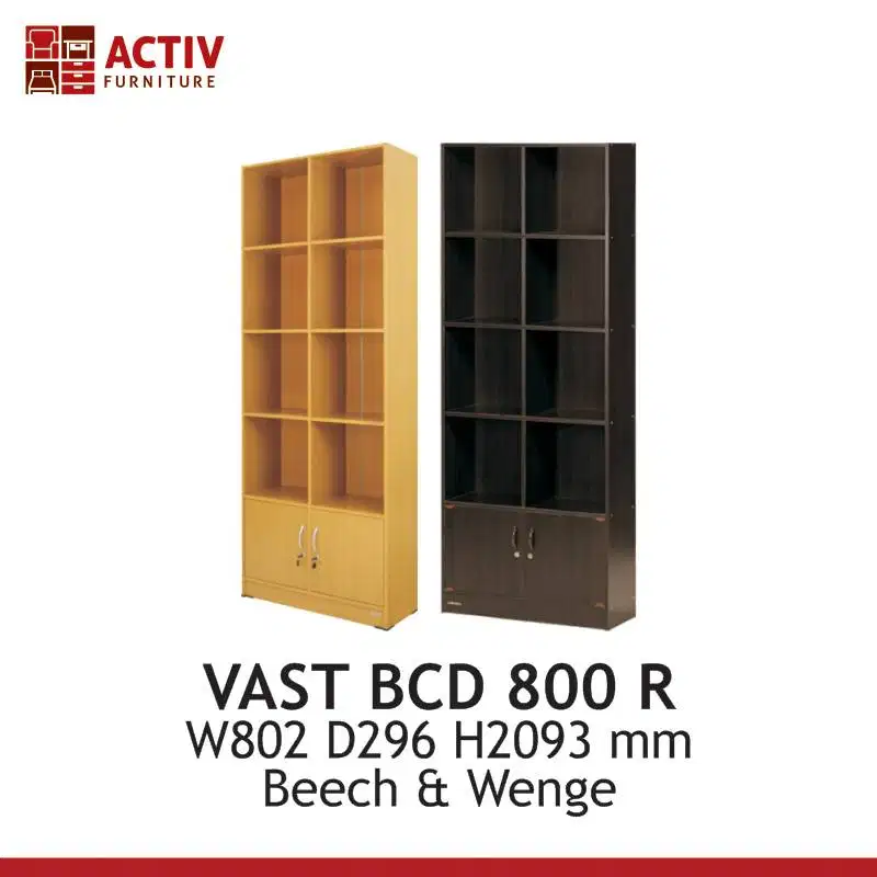 Promo lemari buku/arsip/hias serbaguna 8 ruang pintu bawah activ sale