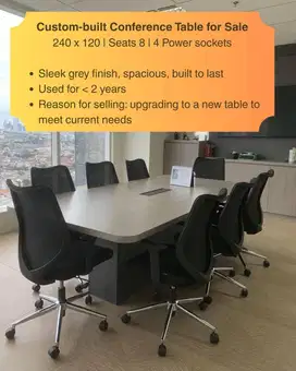 Dijual cepat - 8 seater custom conference table mulus