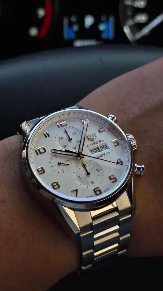 TAG Heuer Carrera Calibre 16 Chronograph with Day & Date Rose Gold 18k