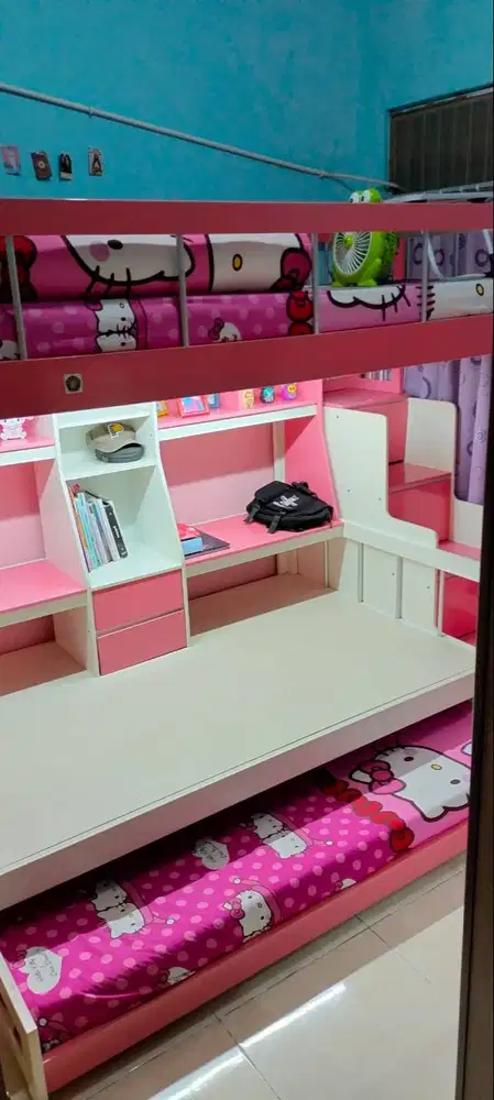 Tempat tidur tingkat kayu - 2 susun - ranjang susun - 120 x 200