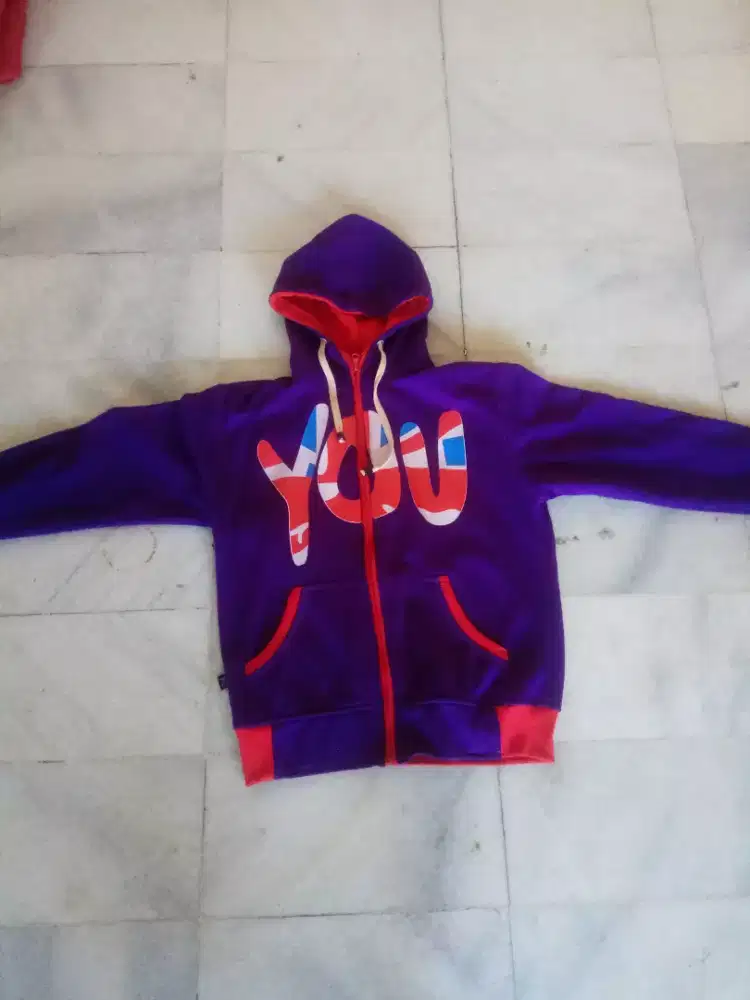 Jaket hoddie violet
