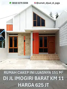 Rumah dekat Kampus ISI di Jl Imogiri Timur KM 10 Jetis Siap Huni