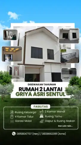 Disewakan Rumah 2 Lantai Griya Asri Sentul