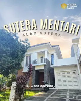 TURUN HARGA  RUMAH RAPIH TERAWAT DENGAN VIEW POOL DI ALAM SUTERA