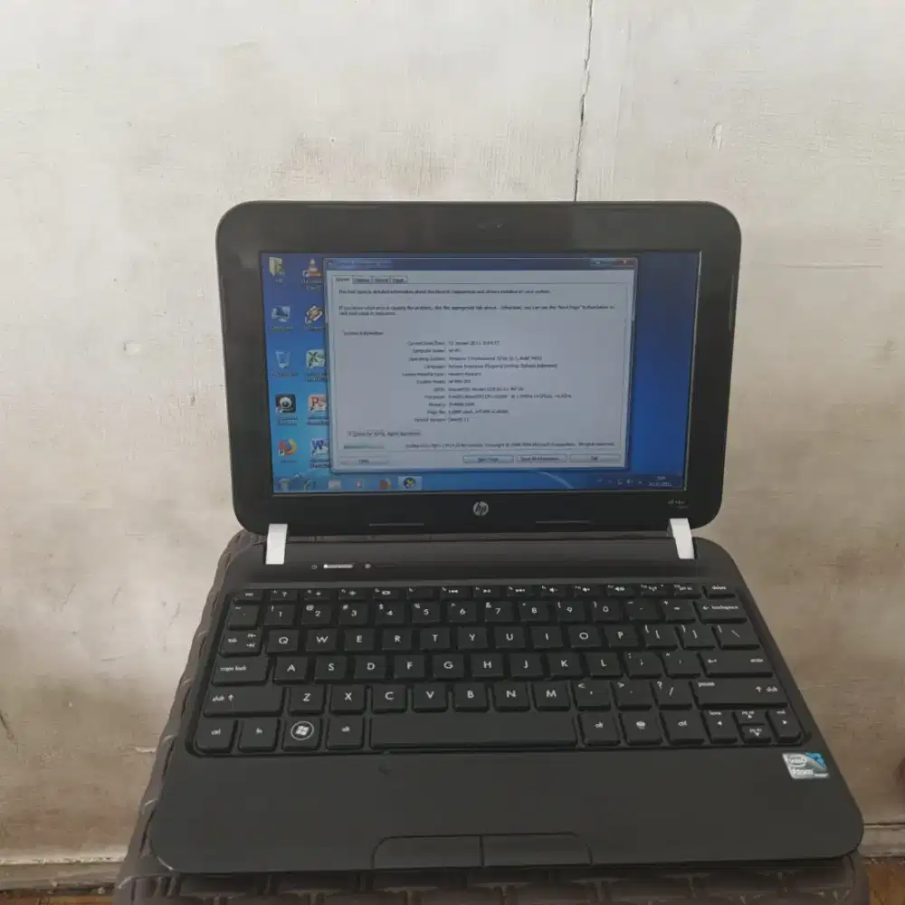 JUAL NOTEBOOK HP mini200 INTEL ATOM  N2600 RAM2GB HDD500GB OFFICE2010