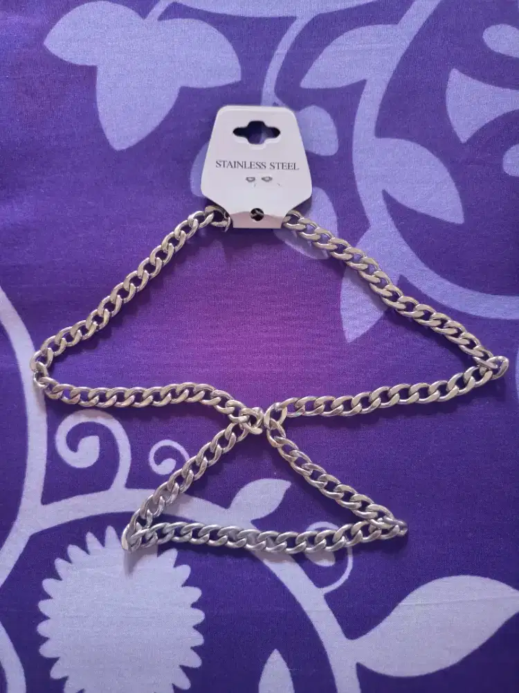 [100% STAINLESS STEEL] KALUNG RANTAI PREMIUM ANTI KARAT ANTI LUNTUR