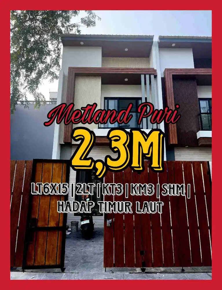 Wilson Rumah baru row jalan 4 mobil di metland puri