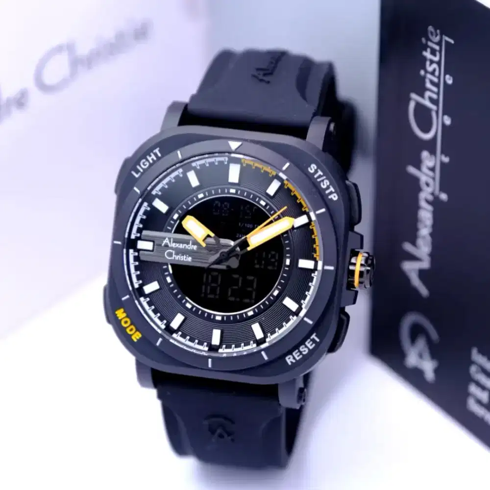 Ready!!Jam Tangan Alexandre Christie Dualtime AC 9501 MH Pria